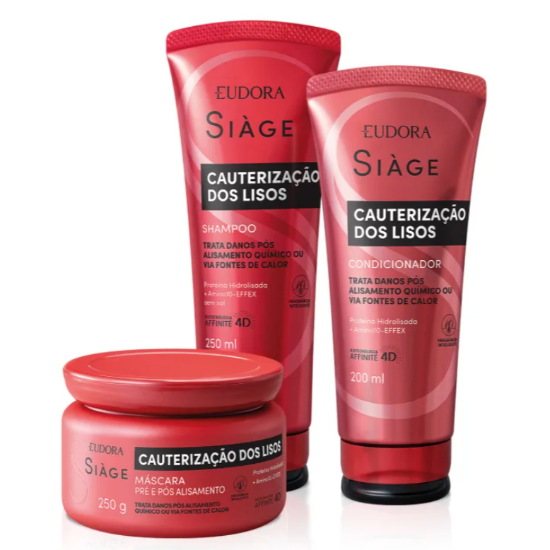 Siàge Cauterização dos Lisos: Shampoo 250ml + Condicionador 200ml + Máscara Capilar 250g