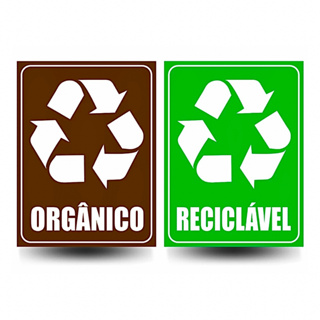Adesivos Para Lixeiras Coleta Seletiva Orgânico e Reciclável 20x15cm em Oferta na Shopee