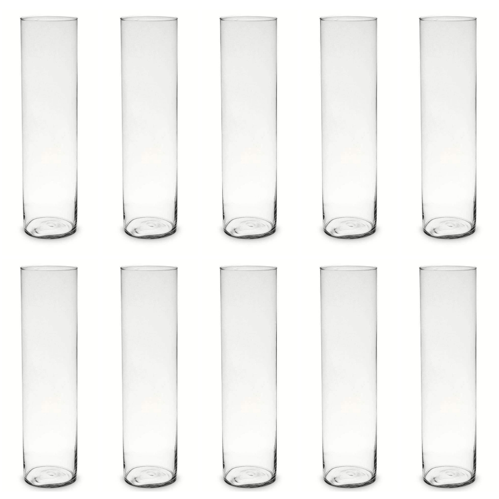 Kit C/ 10 Vasos Tubo De Vidro Transparente Cilindro 18x8cm em Oferta na Shopee