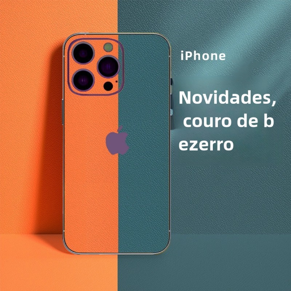 Pelicula De Traseira Para  Iphone, Protetor De Tela Traseira, Adesivo  imitação de couro,  pra iphone 15/16 serie em Oferta na Shopee