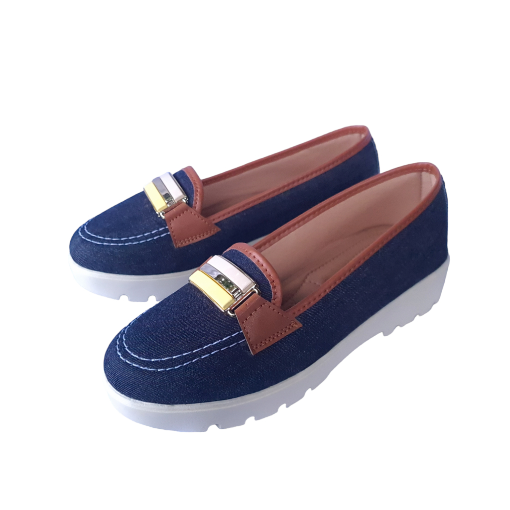 Mocassim Feminino Jeans Salto JaquesCouto Shoes.