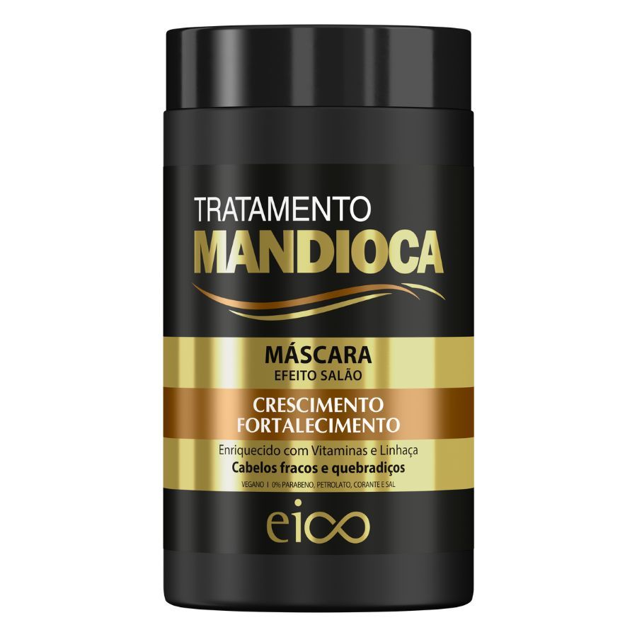 Eico Máscara Creme Hidratação Tratamento Mandioca 1kg Crescimento Força Brilho Maciez Filtro Solar - Beauty