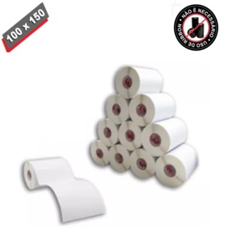 Kit com 10 Rolos Etiqueta 10x15 100x150 Termica Adesiva Serrilha Nao Usa Ribbon  (180  etq/rolo) em Oferta na Shopee