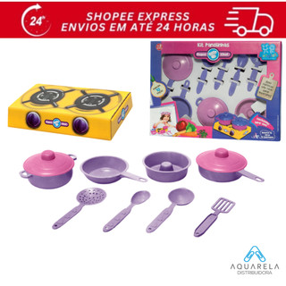 KIT 5 UND SUPER CHEF 8 PEÇAS, KIT COZINHA INFANTIL, KIT PANELINAS