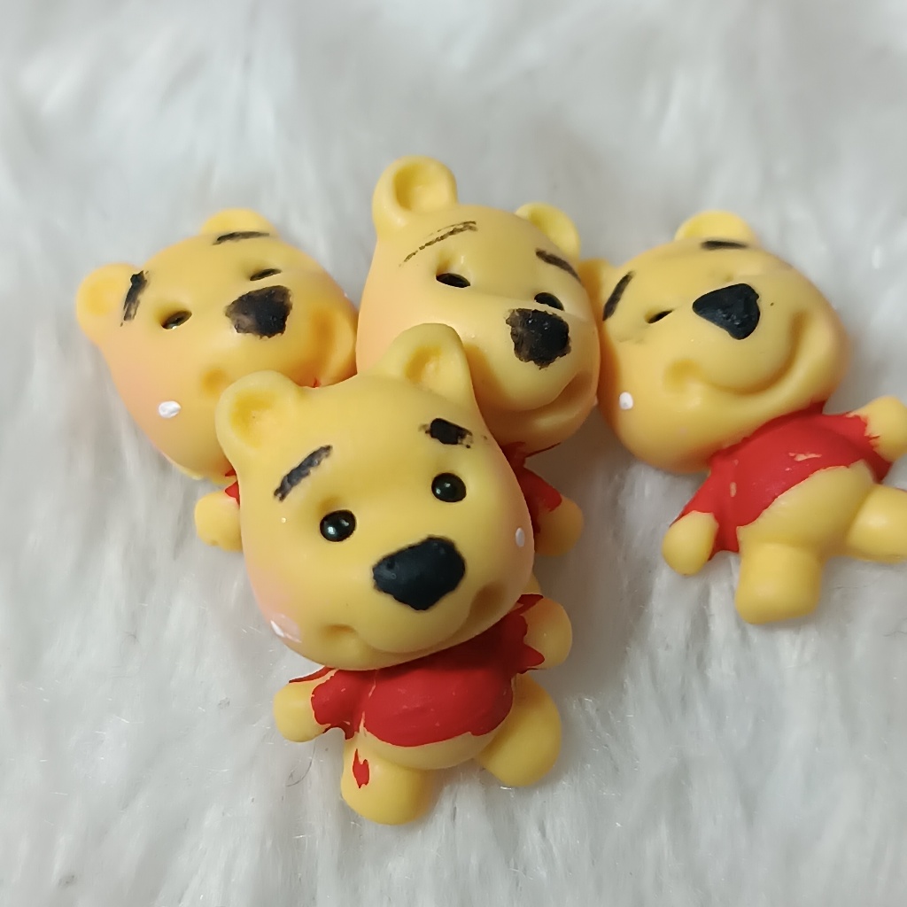 Aplique de Biscuit ursinho pooh - kit com 4 unidades- Aplique para Laços e artesanato