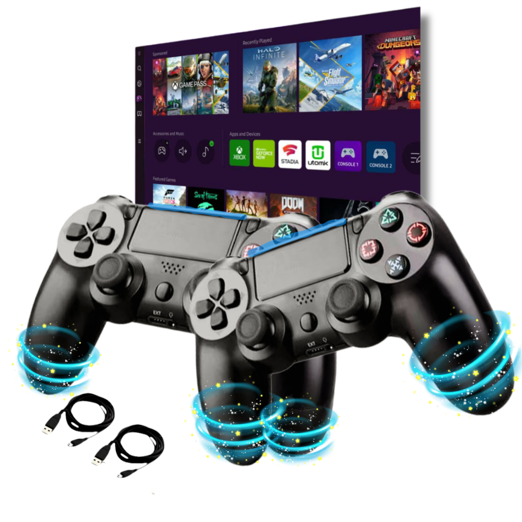 Kit 2 Controle Tv Samsung Gaming Hub Xbox Game Pass Ps4 Pc Cu7700 Cu8000 Bu8000