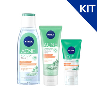 KIT NIVEA ACNE CONTROL Tônico Facial 200ml + Esfoliante Facial 75ml + Hidratante Facial 50...