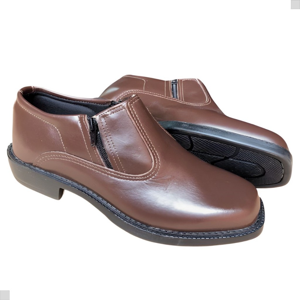 Sapato Social Marculino Couro Legitimo Cor Marrom Estilo Meia Bota Cano Curto Baixo Resistente Forte