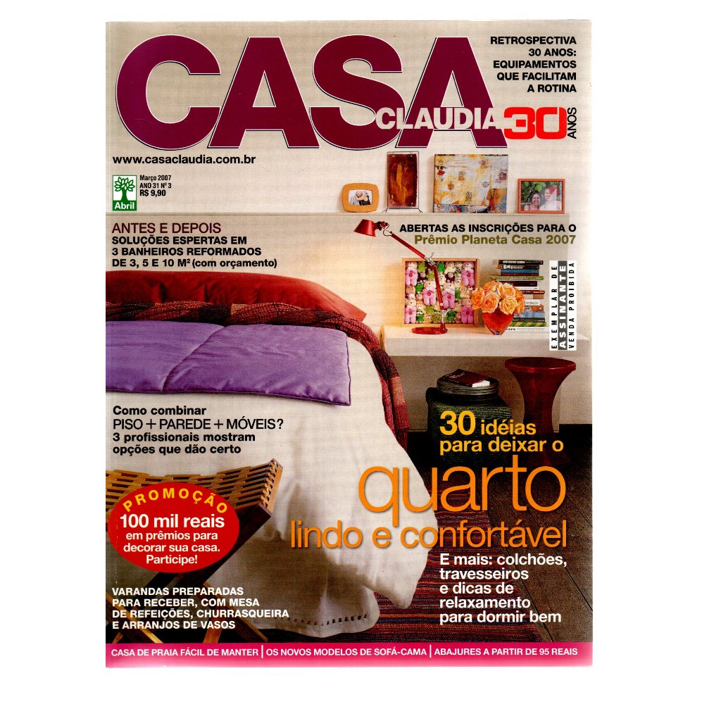 Revista Casa Claudia, Ano 31, Nº 3, Março De 2007