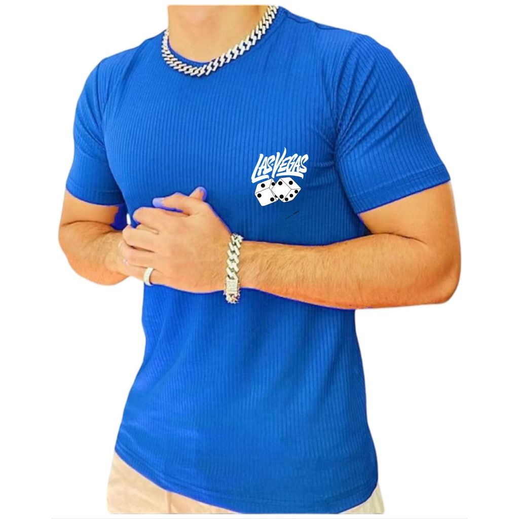 Camisetas Masculina Canelada Americana Slim  Premium Las vegas