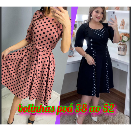 Vestido De Bolinhas Poá Evasê Vestido Evangélico Rodado Plus Size Godê