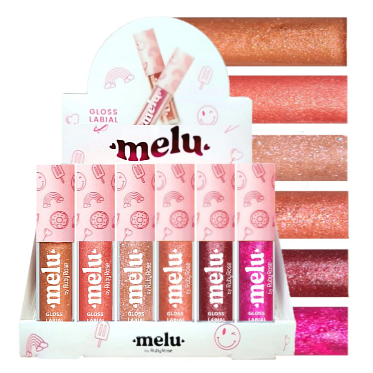 Gloss Labial Melu Ruby Rose Para Realce Hidratante Efeito Bocão Com Acabamento Brilho 3D