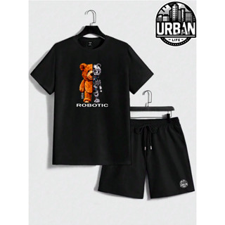 Kit Camiseta e Short Tectel Conjunto Urso Robotic Urbans Life Masculino Promoção Lançament...