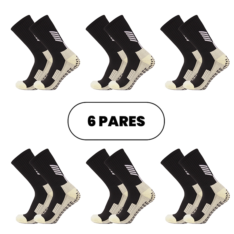 Jcolour Kit 6 Meias de futebol tubo médio meias esportivas basquete de corrida antiderrapante