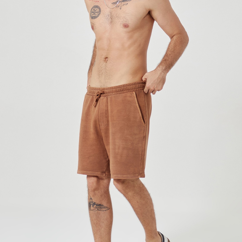 Shorts Casual Moletinho Masculino Marrom Terracota em Oferta na Shopee