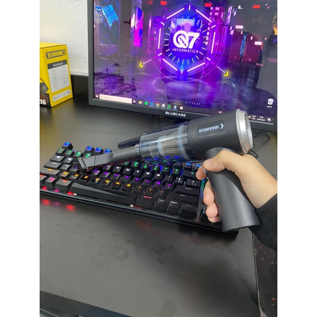 Aspirador Portátil Automotivo Potente Recarregável Mini Soprador Premium 3 em 1 USB de carro sem fio Potente Limpeza