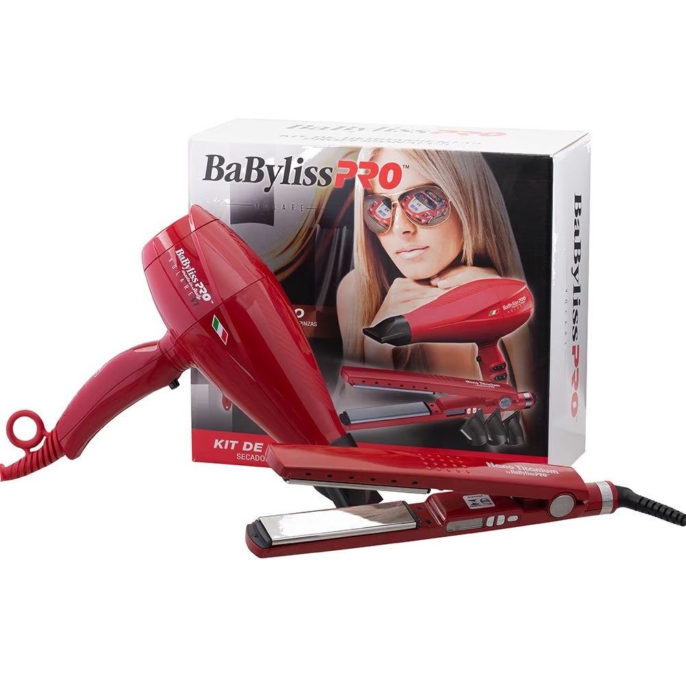 Kit Secador + Prancha Babyliss Pro Volare By Roger