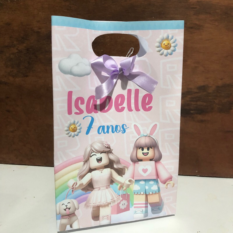Sacola Surpresa Roblox Menina Festa Infantil Aniversario Personalizada com Nome