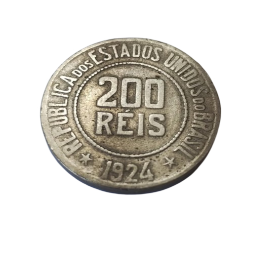 Moeda 200 Reis 1924 - Republica Cuproniquel - Mbc - Mc2684