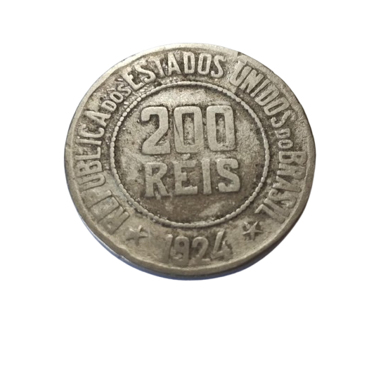 Moeda 200 Reis 1924 - Republica Cuproniquel - Mbc - Mc2020