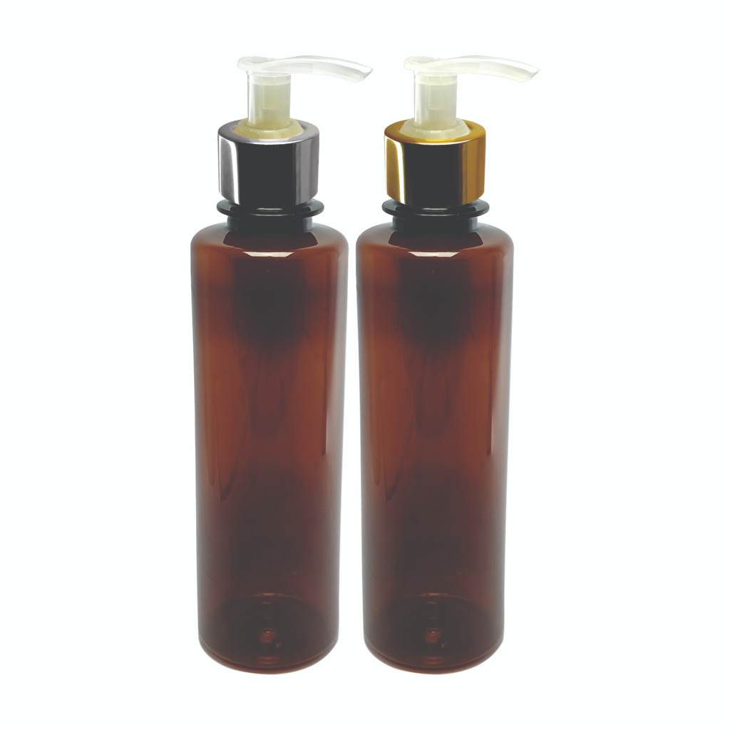 70 Frasco Plástico Âmbar Pet 250ml Válvula Bico Pato L Cos