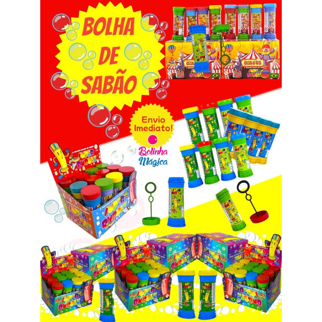 7 Bolha Bolinha  De Sabão Para kit Festa Lembracinha Decoração Aniversario Prenda Quermesse novo em Oferta na Shopee