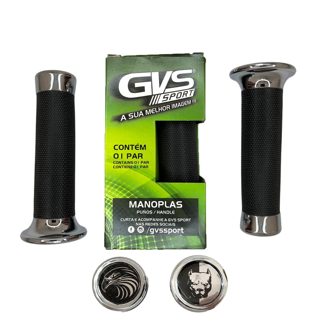 Manopla Moto Custom Cromada Universal Águia Pitbull Gvs Par em Oferta na Shopee