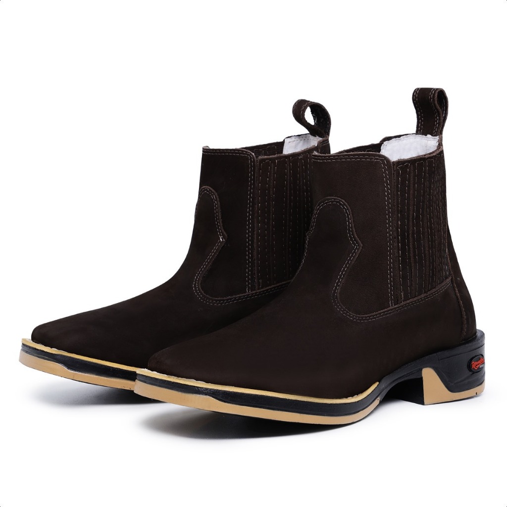 Botina Texana Masculina Cano Curto Lisa Sola Jump