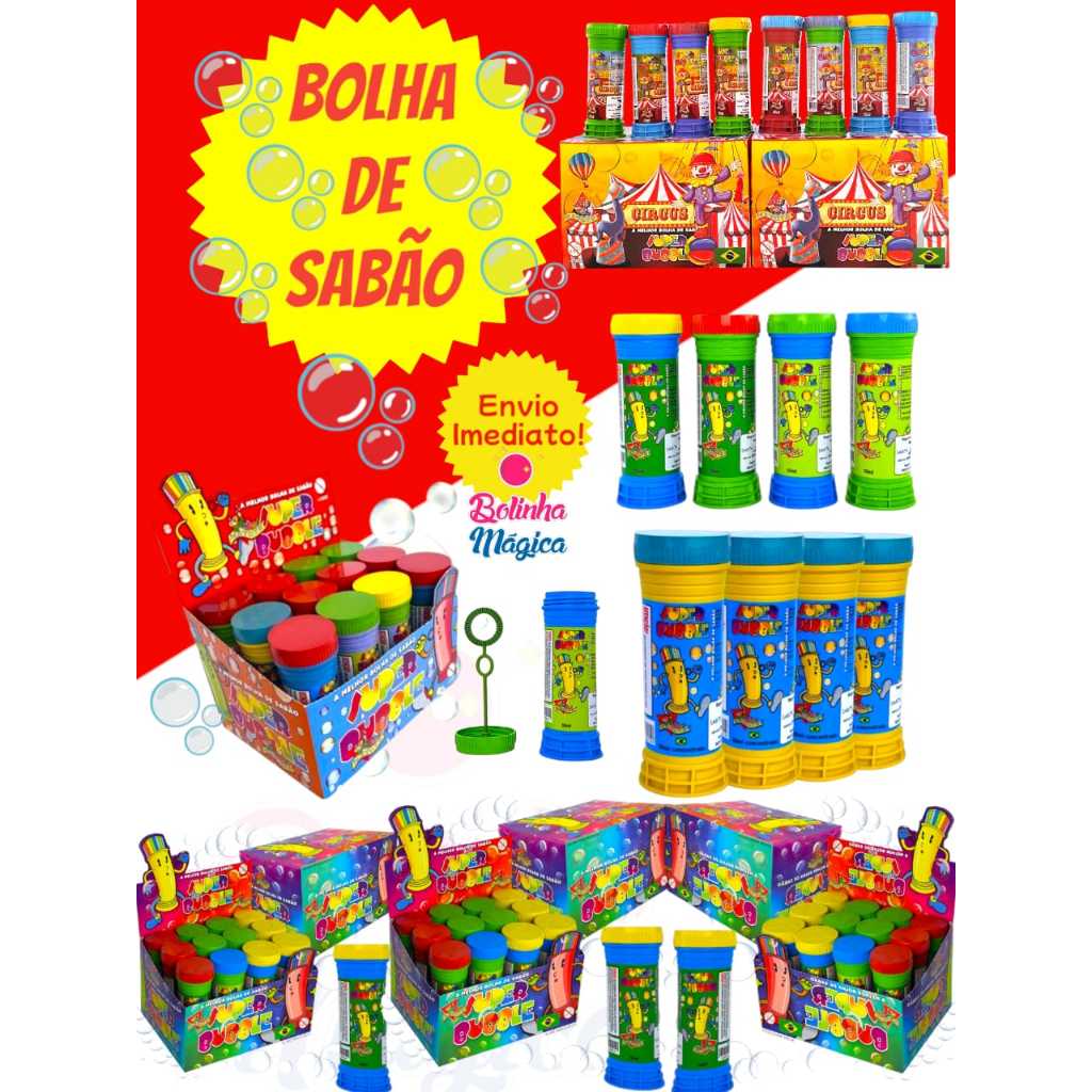 10 Bolha Bolinha De Sabao P/ Brinquedo Assoprar kit Festa Lembrancinha Aniversario Prenda Quermesse em Oferta na Shopee