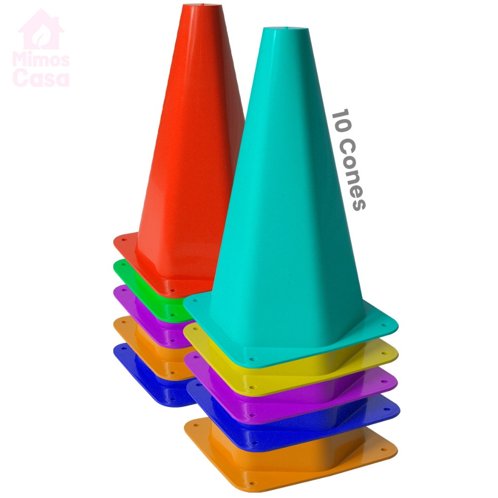 Kit 10 Cones De Plástico Para Diversos Tipos de Treinos Funcionais em Oferta na Shopee