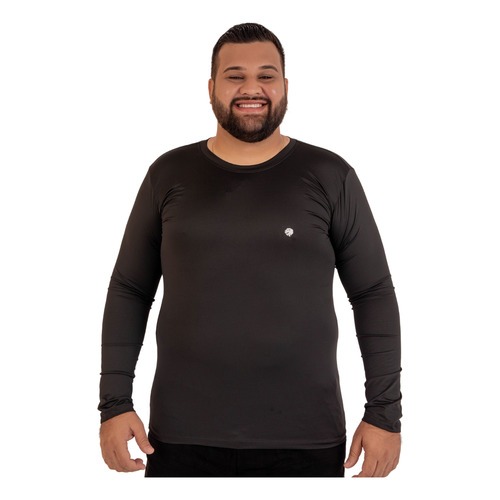 Camisa Térmica Proteção Uv Plus Size 50+ Segunda Pele Camiseta Blusa Malha Fria Unissex Academia Manga Longa