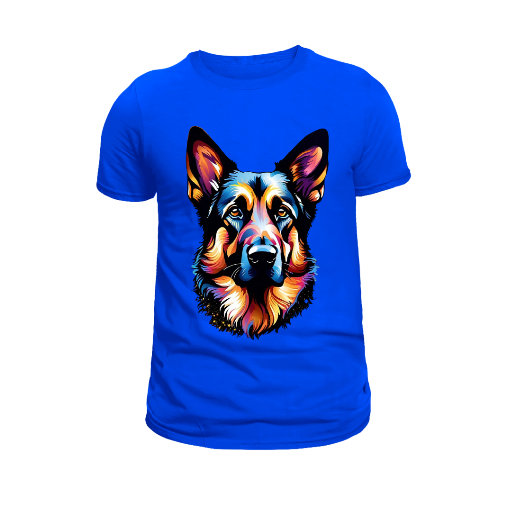 Camiseta Infantil e Adulto Pastor Alemão Blusa unissex Cachorro Pet Blusa unissex 100% Algodão