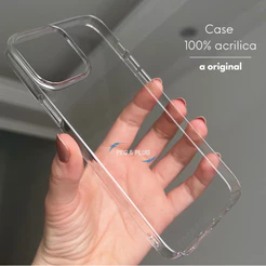 Capa Case 100% Acrílica Transparente Extra Fina Casca de Ovo para iPhone 11 ao 18 Pro Max Todas as Versões