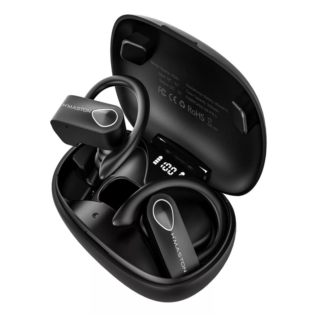 Fone Sem Fio Bluetooth 5.3 Wireless Com Led 80mah 15h Rs-51