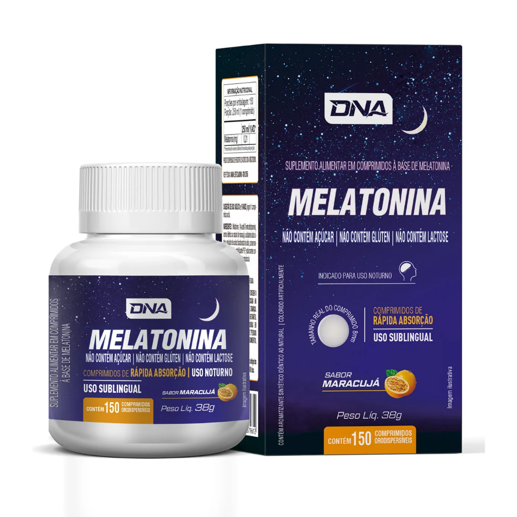 Melatonina Pura 150 Comprimidos Maracujá - Dna Suplementos
