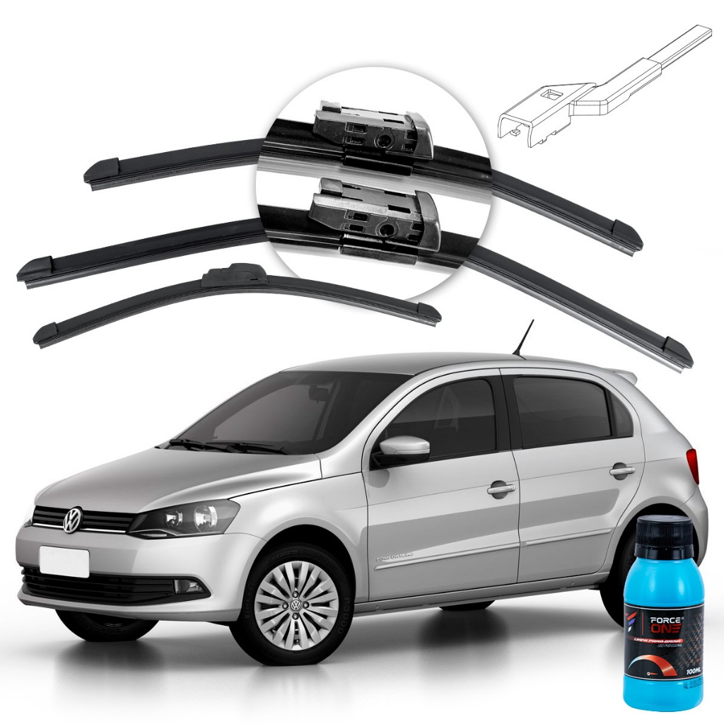 Palheta Limpador de Parabrisa Volkswagen Gol G6 ano 12 a 16 Especifica Dianteira e Traseira