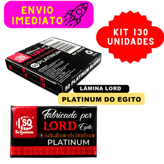 Kit 130 Lâminas Lord Platinum de Alta Qualidade Lâminas Afiadas Aço Inoxidável Barbeiro Profissional