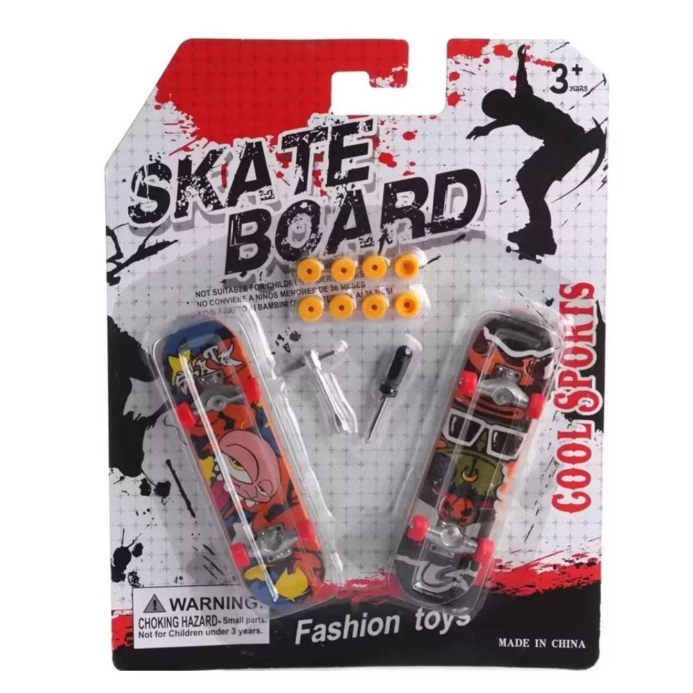 Mini Skate de Dedo Profissional Fingerboard 2 Unidades Conjunto Completo Com Ferramenta Brinquedo