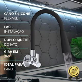 Torneira Gourmet Parede Pia Cozinha Flexível Jato Duplo em Oferta na Shopee