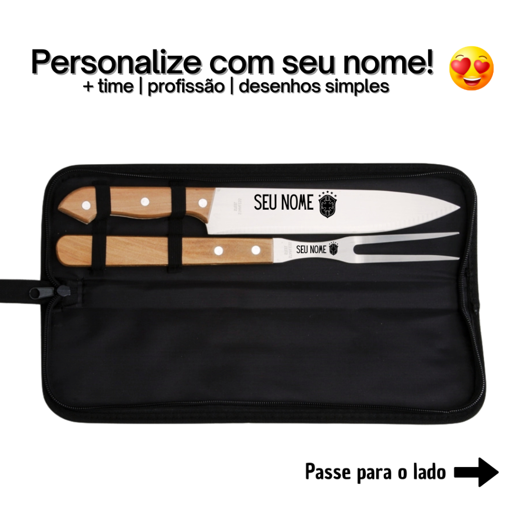 Kit Churrasco Personalizado - Time, Profissão, Desenho