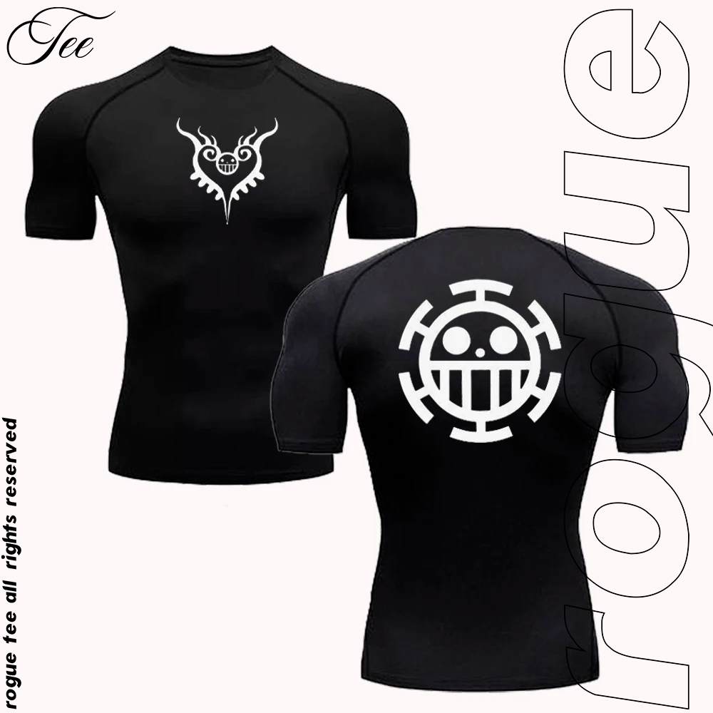 Camiseta De Crompressão Trafalgar D Law One Piece Manga Curta Gym Academia Fitness Unissex em Oferta na Shopee