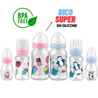 Mamadeira Bebê Kit 270/140/60Ml Bico Grande Redondo Petita Premium em Oferta na Shopee
