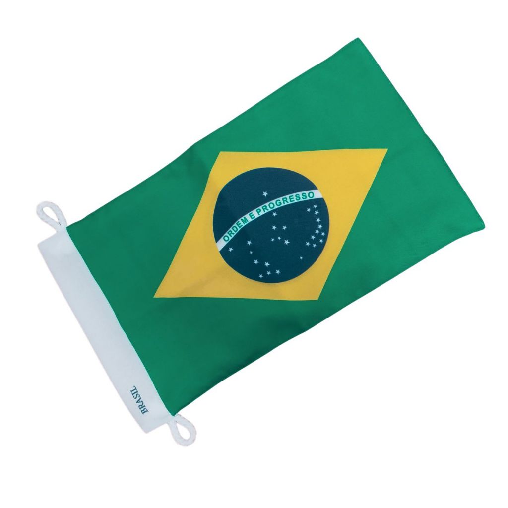 Bandeira Do Brasil Oficial C/Tecido Euroflag 22 x 33 Estampada Frente Verso