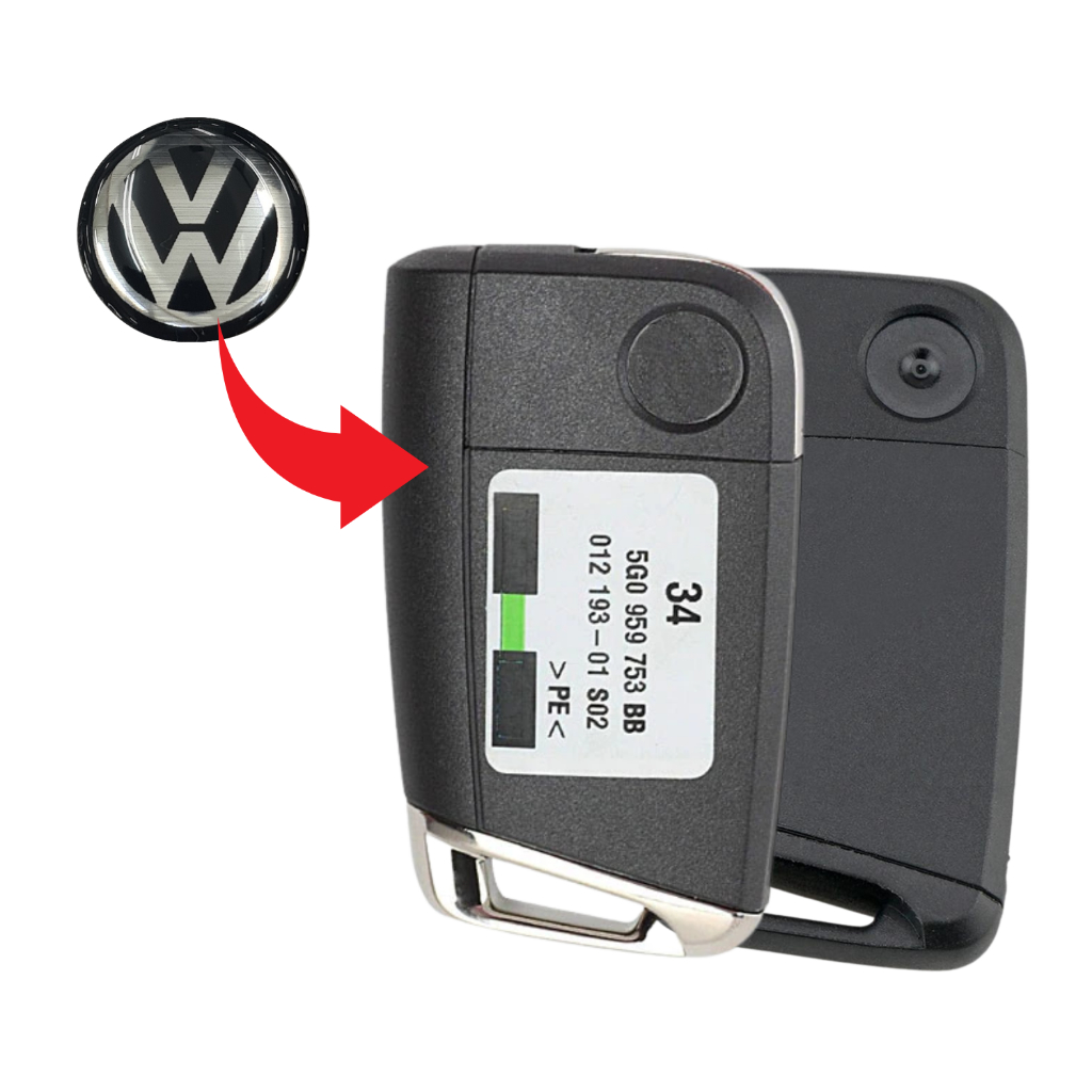 Emblema Logomarca P/ Chave Canivete Golf Novo Polo Passat 10 mm