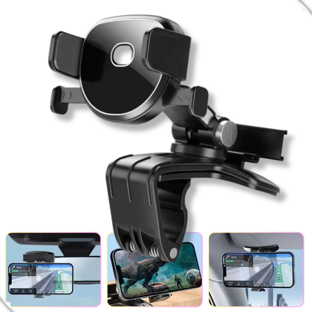 Suporte Celular carro 360º Universal Clip Suporte de celular para carro Resistente