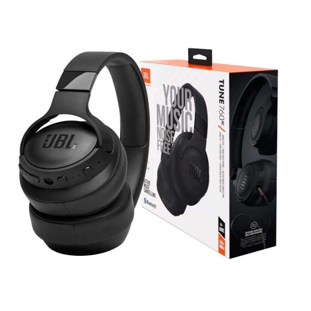 Fone de ouvido Bluetooth 760BT sem fio cancelamento Ativo de Ruído Pure Bass Cartão Memória Android IOS Notebook PC cel