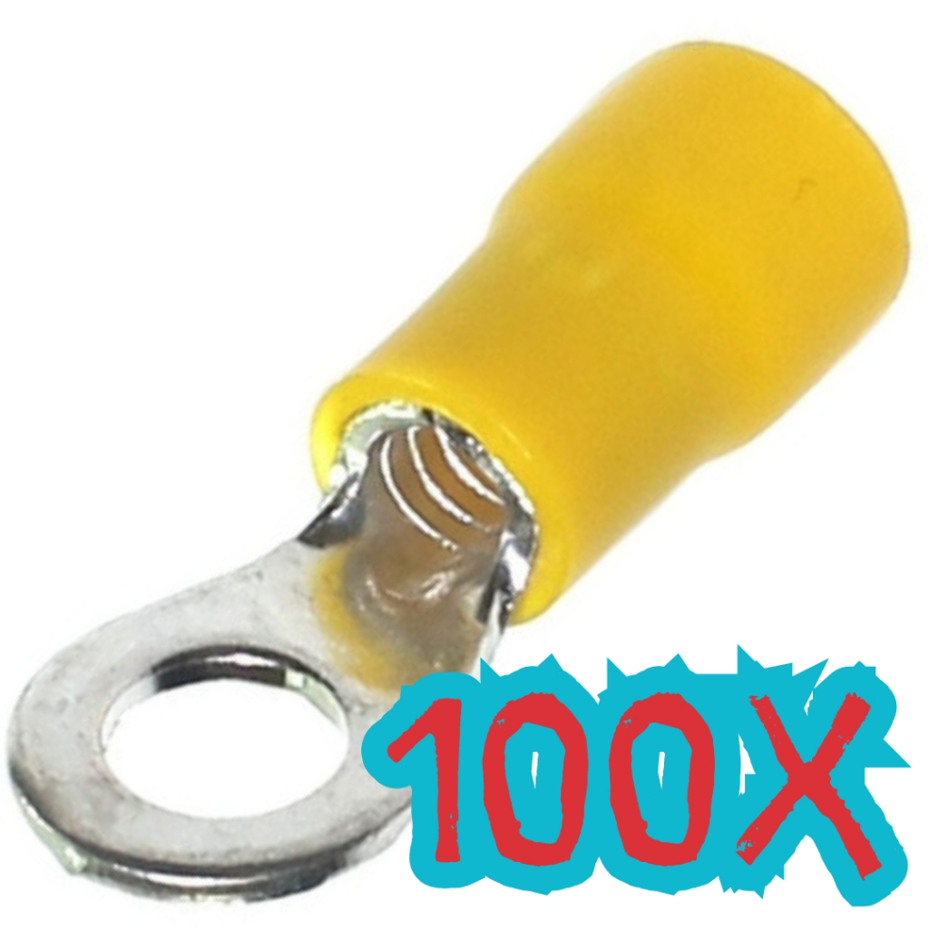 100X Terminal Pre Isolado Olhal 4 A 6mm Amarelo Rv5.5-5 M5 (Pacote c/ 100pçs) em Oferta na Shopee