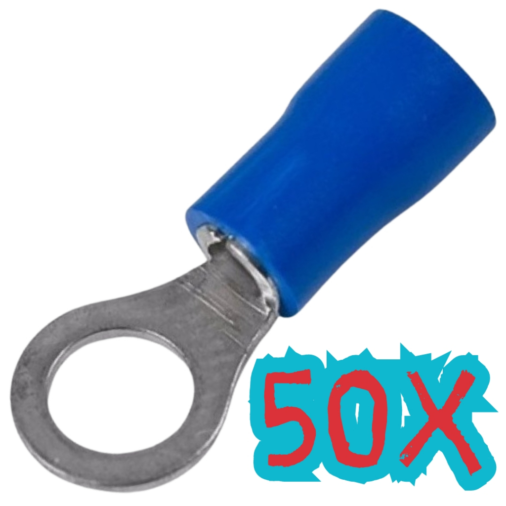50X Terminal Pre Isolado Olhal 2,5mm Azul Rv2-5 C/ (50pçs)
