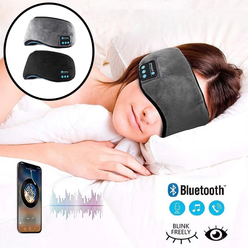 Máscara para Dormir com Bluetooth - Música por Conectividade Celular, Conforto Ajustável, Bateria Recarregável em Oferta na Shopee