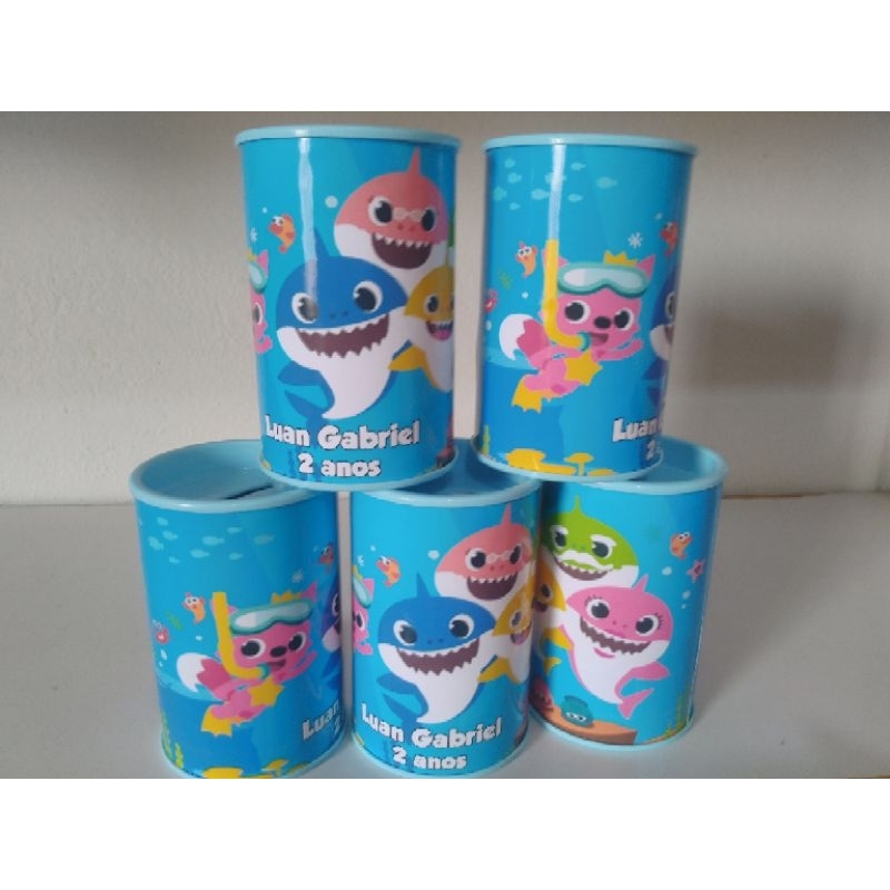 15 Lembrancinha Cofrinho Personalizado Baby Shark  - Vários Temas em Oferta na Shopee